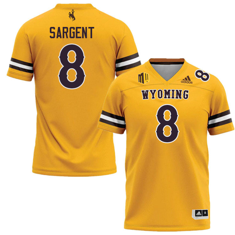 Wyoming Cowboys #8 Jaylen Sargent College Football Jerseys,Uniforms-Gold